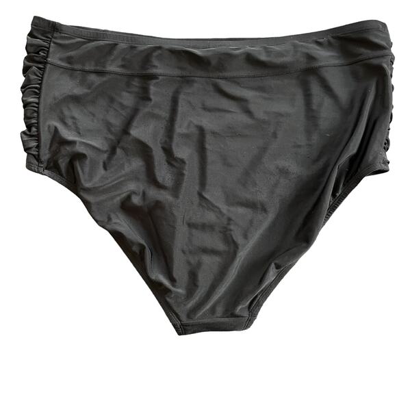 Kona Sol Tankini 2X Green Leopard Print Black High Waisted Coverage - Picture 15 of 16